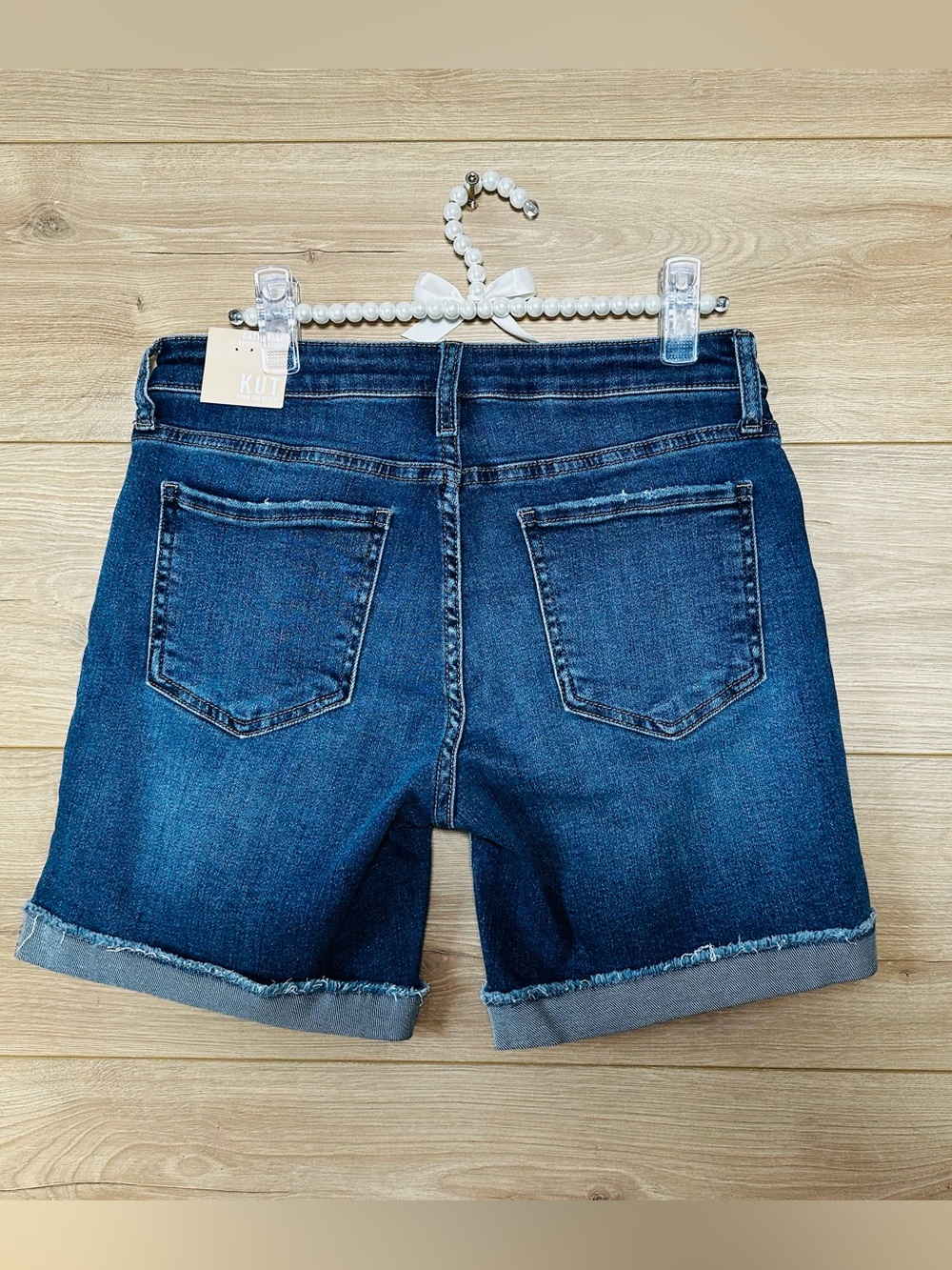 Kut from the Kloth katherine Boyfriend short Dark Blue Boyfriend Denim Shorts - Picture 5 of 12